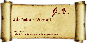 Jámbor Vencel névjegykártya